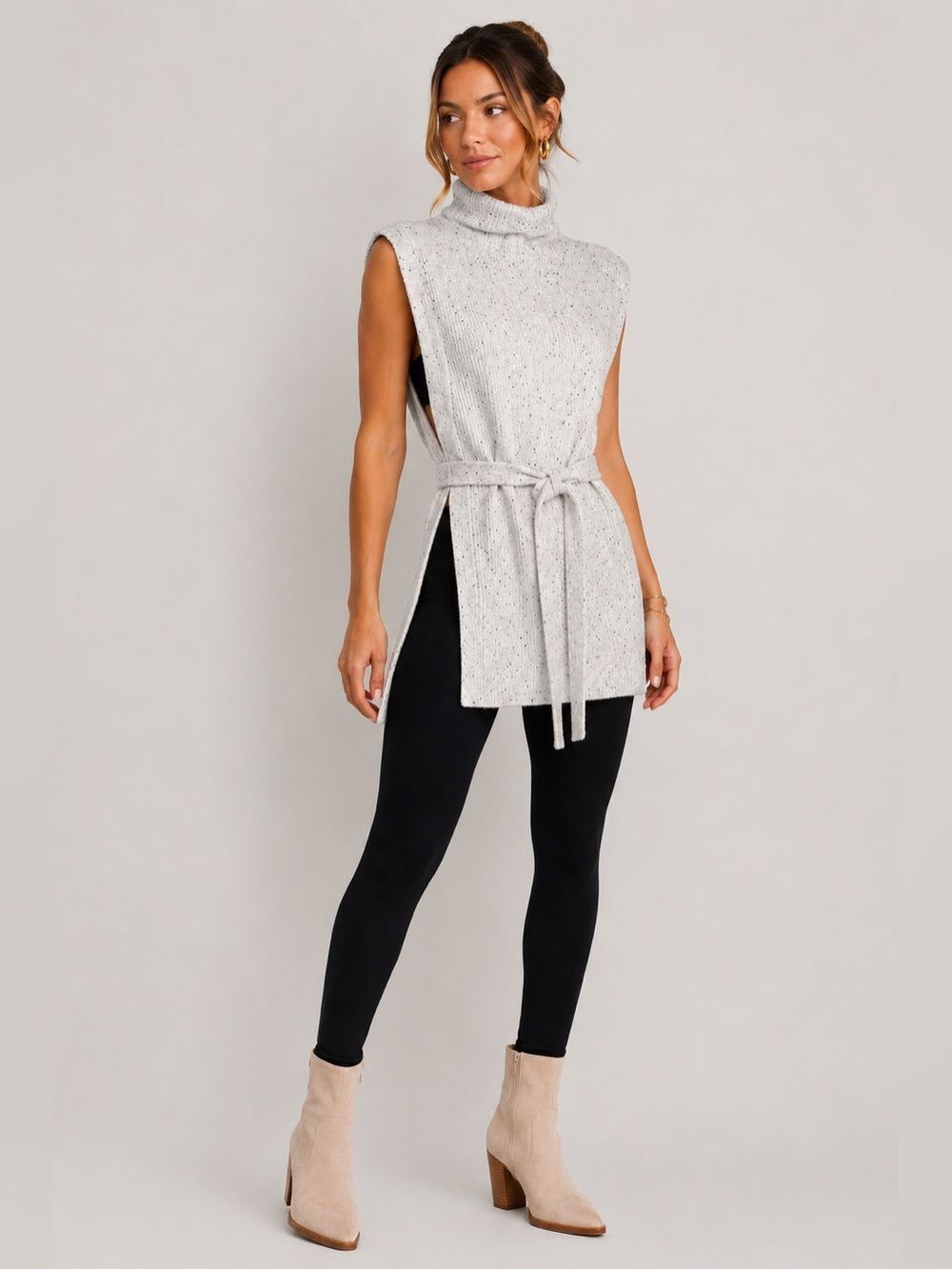 Chloe & Jasmine Long Poncho Sweater Cover Up